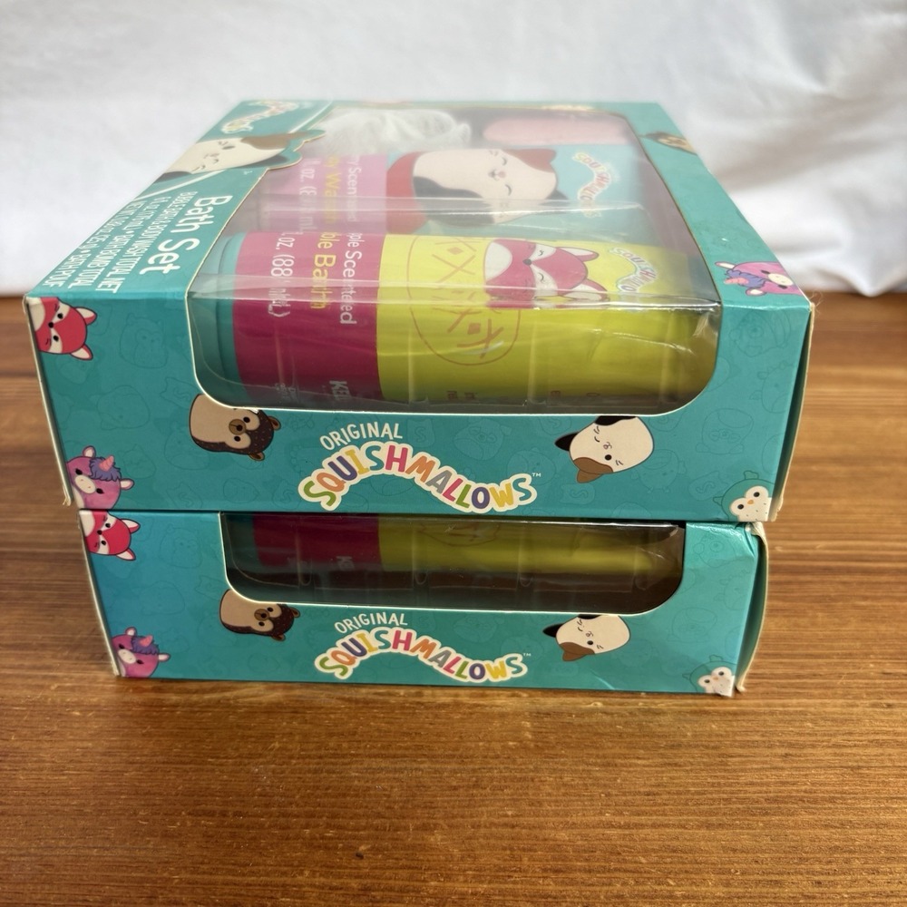 Lot 2 Original Squishmallows Bath Set Unopened Sealed Pineapple Berry - Picture 5 of 7